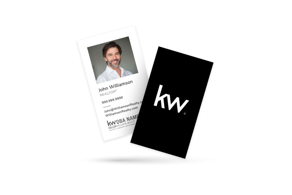 Vertical White/Black w/ Headshot KW Business Card