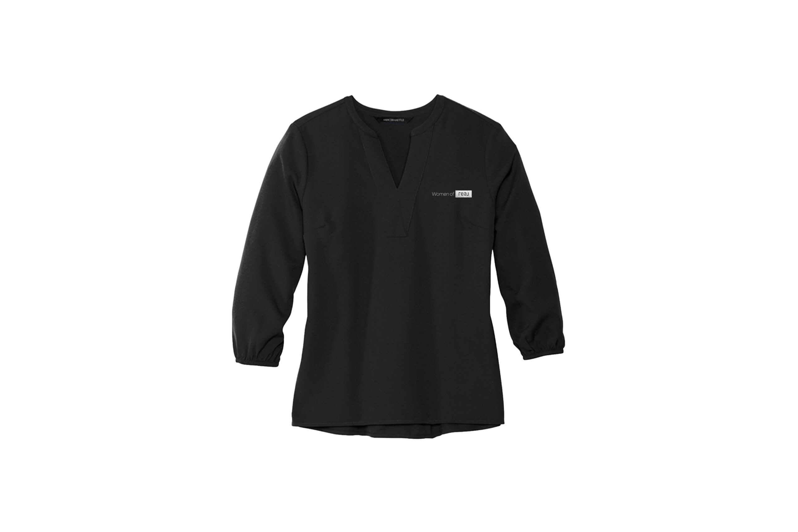 Women of Real | Mercer+Mettle® Women's Stretch Crepe Long Sleeve Camp Blouse - Image 4